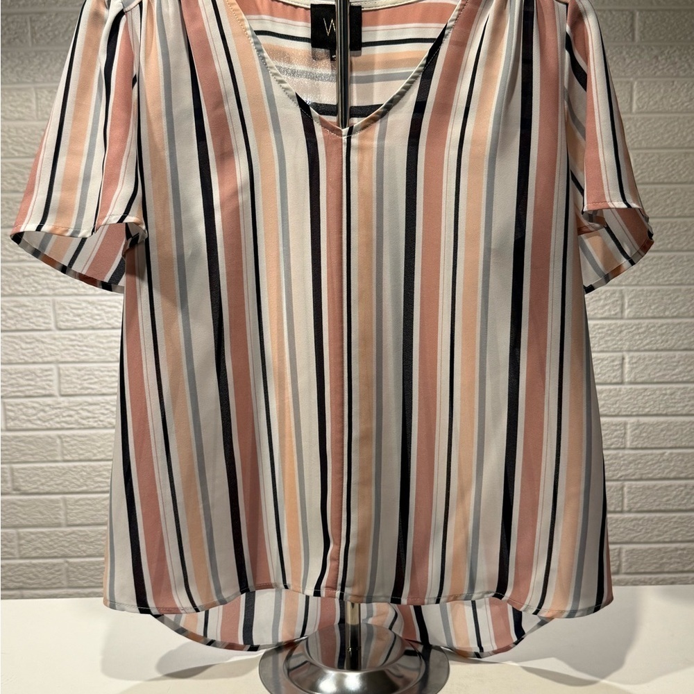 W5 Pink and Black Boxy Blouse Relaxed Fit